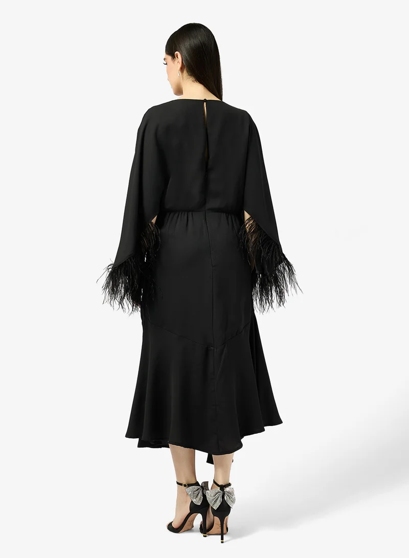 هوب اند ايفي فستان ماكسي مزين بالريش